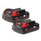 Milwaukee M18B2 18V 2.0Ah RedLithium-Ion Batteries (Twin Pack)