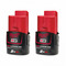 Milwaukee M12B2 12V 2.0Ah RedLithium Batteries (Twin Pack)