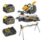DeWalt DCS727T2 54V XR Flexvolt 250mm Double Bevel Slide Mitre Saw Kit With DE7023 Stand - 2 x 6ah Batteries