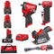 Milwaukee 12v 4 Piece Kit Impact Wrench, Die Grinder, Ratchet & Cut-Off Tool - 2 x 2.0ah & 1 x 6.0ah Batteries