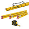 Stabila R-Type 300 Spirit Level Triple Pack with 5m Tape Measure and Level Bag - 60cm, 120cm and 180cm Levels
