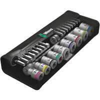 Wera 8100 SB 8 Zyklop Metal Ratchet Set with Switch Lever, 3/8" Drive, Metric, 29pc