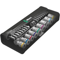 Wera 8100 SB 11 Zyklop Metal Ratchet Set with Switch Lever, 3/8" Drive, Imperial, 29pc