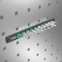 Wera Magnetic Socket Rail B 4 Zyklop Socket Set, 3/8" drive, 9 pieces 