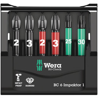 Wera Bit-Check 6 Impaktor 1, PH/PZ/TX Bits, 6pc