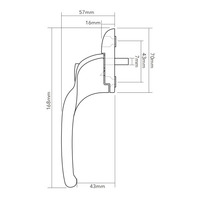 HCOSLH/HCOSRH Connoisseur MK2 Cranked Espag Handle