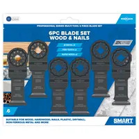 SMART ST6MAK Starlock 32mm Rapid Wood, Fine Tooth & Bi-Metal Blade Pack - 6 Piece