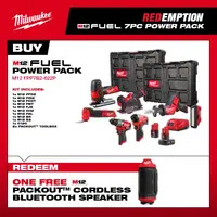 Milwaukee M12FPP7B2-622P 12v Fuel 7pc Power Pack - 6.0ah & 2.0ah Batteries