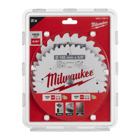 Milwaukee 4932479837 165mm Circular Saw Blade Twin Pack - 24T + 40T