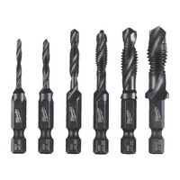 Milwaukee 4932498267 6pc 1/4" HSS-G Combi Drill Tap Set 