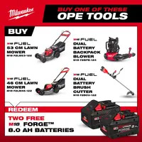 Milwaukee M18F2BPB-0 18v Fuel Dual Battery Backpack Blower Kit- 4 x 12.0ah Forge Batteries & 6 Bay Rapid Charger