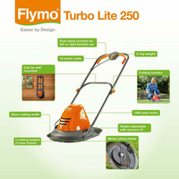 Flymo Turbo Lite 250 Hover Metal Blade Lawnmower Orange