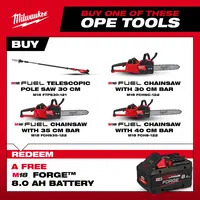 Milwaukee M18FCHS-0 18V Fuel Chainsaw Kit - 2 x 12.0ah Forge Batteries & Charger (CLAIM FREE 8.0AH FORGE BATTERY VIA MILWAUKEE REDEMPTION)