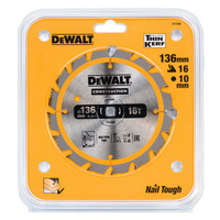 Dewalt DT1946 Construction Circular Saw Blade 136mm x 10mm x 16T