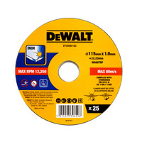 Dewalt DT20593 High Performance Thin Metal Cutting Discs - 115mm x 22.23mm x 1.0mm - Pack of 25