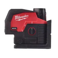 Milwaukee M12CLLP-301C 4933478245 M12 Green Cross Line Laser with Plumb Points Kit - 3.0ah Battery, Charger & Case