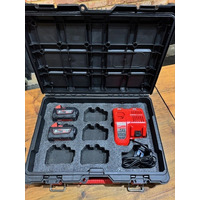 Milwaukee Packout Case with Foam For 6 x 18v 5ah Batteries and Charger