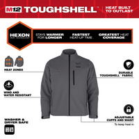 Milwaukee M12HJGR6 M12 12v Heated Jacket Grey - Hexon Heat Technology - Naked