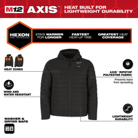 Milwaukee M12HPJBL3 M12 12v Heated Puffer Jacket - Hexon Heat Technology - Naked
