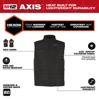 Milwaukee M12HPVBL3 M12 12v Heated Puffer Vest - Hexon Heat Technology - Naked