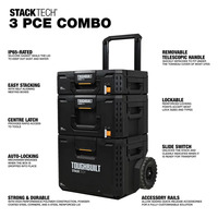 Toughbuilt B1S3-B-70R Stacktech 3pc Rolling Tool Box Set 