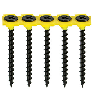 Timco Collated Drywall Timber Stud Plasterboard Screws - PH - Bugle - Coarse Thread - Black - Select Size