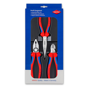 Knipex 002011 3pc Assembly Pack Plier Set - Combination / Diagonal and Needle Nose Pliers