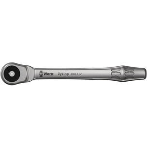 Wera 8003 A Zyklop Metal Ratchet with push-through square and 1/4" drive, 1/4" x 141 mm 