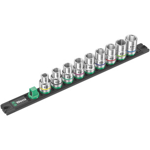 Wera Magnetic Socket Rail C 4 Zyklop Socket Set, 1/2" Drive, 9 pieces 