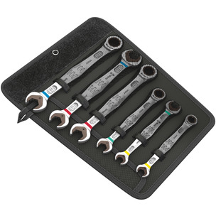 Wera 6000/6002 Joker 6 Set 1 Set of Ratcheting Combination/Double Open-Ended Wrenches, 6pc