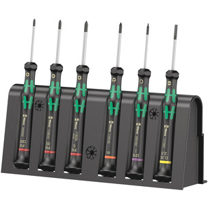 Wera 2050/6 Screwdriver set and rack for electronic applications, 6 pieces 