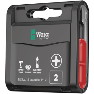 Wera Bit-Box 15 Impaktor PH, PH2x25 mm -15pc