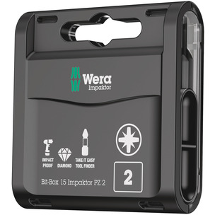 Wera Bit-Box 15 Impaktor PZ, PZ2x25 mm - 15pc