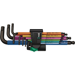 Wera 950/9 Hex-Plus Multicolour 1 SB L-Key Set, Metric, BlackLaser, 9pc