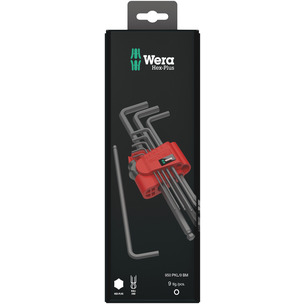Wera 950/9 Hex-Plus 6 SB L-key Set, Metric, BlackLaser, 9 pieces 
