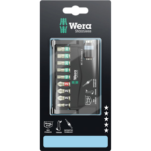 Wera Bit-Check 10 Stainless 1 SB Universal Bit Holder and Stainless Bits, 10pc