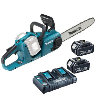 Makita DUC353PT2 Twin 18v / 36v LXT Cordless 35cm Chainsaw Lithium Ion ?Includes 2 x 5.0ah Batteries