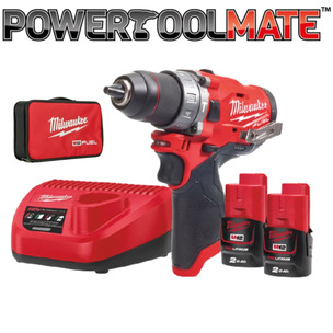2 x 6.0Ah Batteries & Charger Milwaukee M12FPD 12V Fuel Percussion Combi Drill