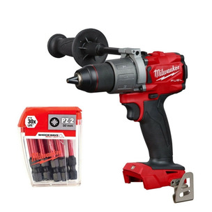 Milwaukee M18FPD2-0 18V Compact Combi Drill (Body Only) + 4932352980 Bit Set