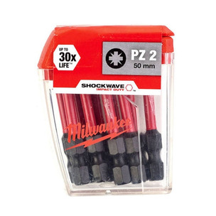 Milwaukee 4932430866 SHOCKWAVE PZ2 50mm Impact Duty Screwdriver Bit Set - 10 Piece