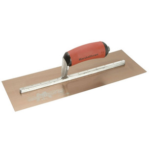 Marshalltown MPB13GSD Gold Stainless Steel Pre-Worn Plasterers Trowel DuraSoft 13 x 5in