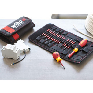 WIHA 2831T18 18 Piece SlimVario Screwdriver and Bits Set with Stubby in roll bag