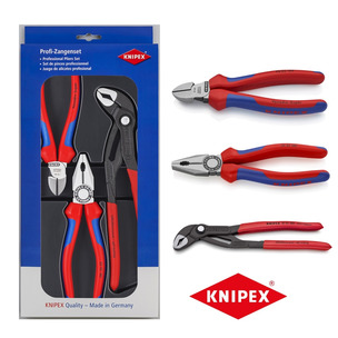 Knipex 002009V01 3 Piece Bestseller Set (Combination, Cobra Water Pump Pliers & Diagonal Cutters)