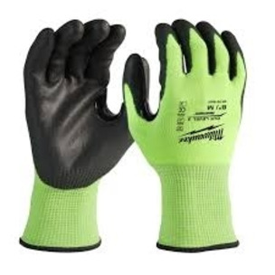 MILWAUKEE HI-VIS GLOVES M/8 MEDIUM CUT LEVEL 3