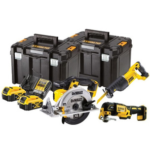 DeWalt DCK385P2T 18V XR 3 Piece Power Tool Kit With 2 x 5.0Ah Batteries, Charger & Tool Boxes