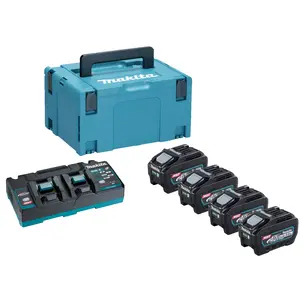 Makita 191U48-0 40v Power Source Kit - 4 x BL4050F 5.0ah Batteries, DC40RB Charger and Makpac Case 
