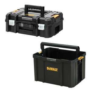 Dewalt DWST1-70703 TSTAK II Drill Carry Case Toolbox (No Inlay) & DWST1-71228 TSTAK Tote
