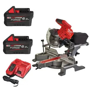 Milwaukee M18FMS190-0 18V Fuel 190mm Mitre Saw Kit - 2 x 6.0ah Forge Batteries & Charger