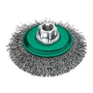 Milwaukee Crimped Bevel Brushes For Small Angle Grinder 100mm x 10mm, 0.35mm Wire Gauge
