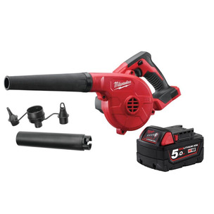 Milwaukee M18BBL-0 18V Compact Blower (Body Only) & M18B5 5.0Ah Battery 